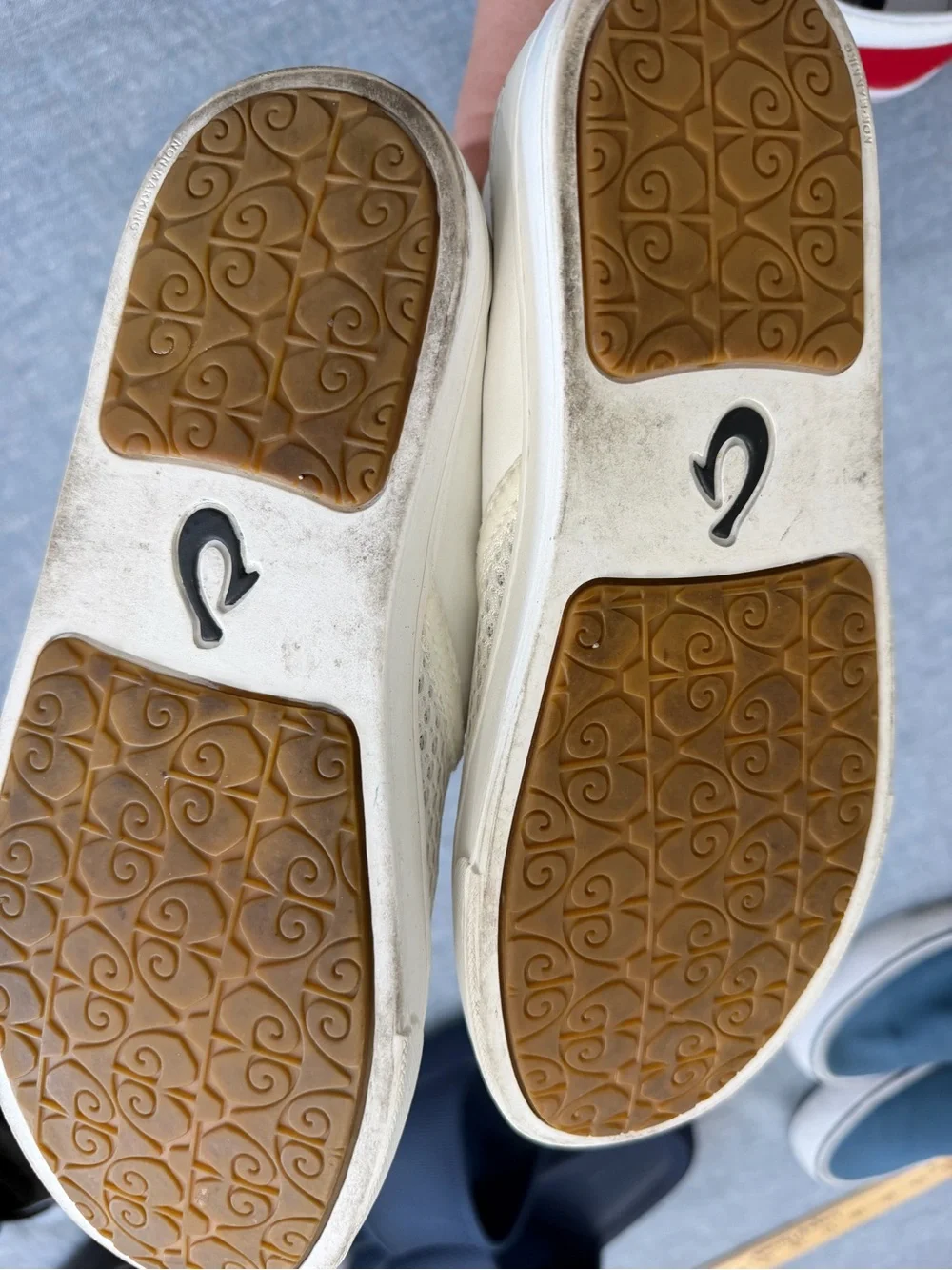 OluKai Women’s Breathable Mesh Slip-On Sneakers in Off-White W7.5